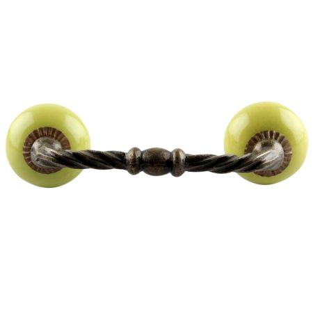 Lime Green Ceramic Cut Bridge Handles
